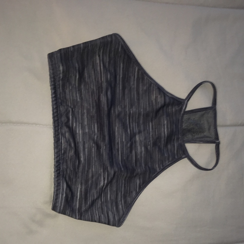 Grey High Neck Sports Bra